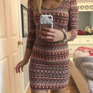 Tribal Print Bodycon Dress
